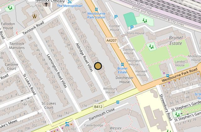 Map of 13A Aldridge Road Villas, Westminster