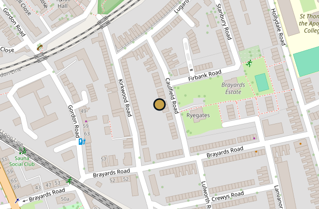 Map of 24 Caulfield Road, Southwark