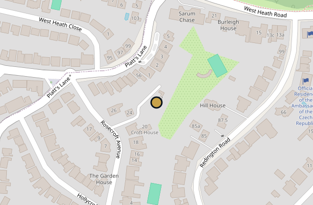Map of 22 Rosecroft Avenue, Camden